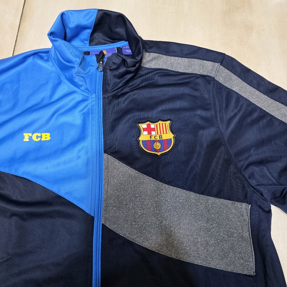 ​⚽️ Official FC Barcelona FCB Track Jacket Navy Blue - Large - Picture 5 of 11